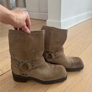 Zara Tan Suede Ankle Boots